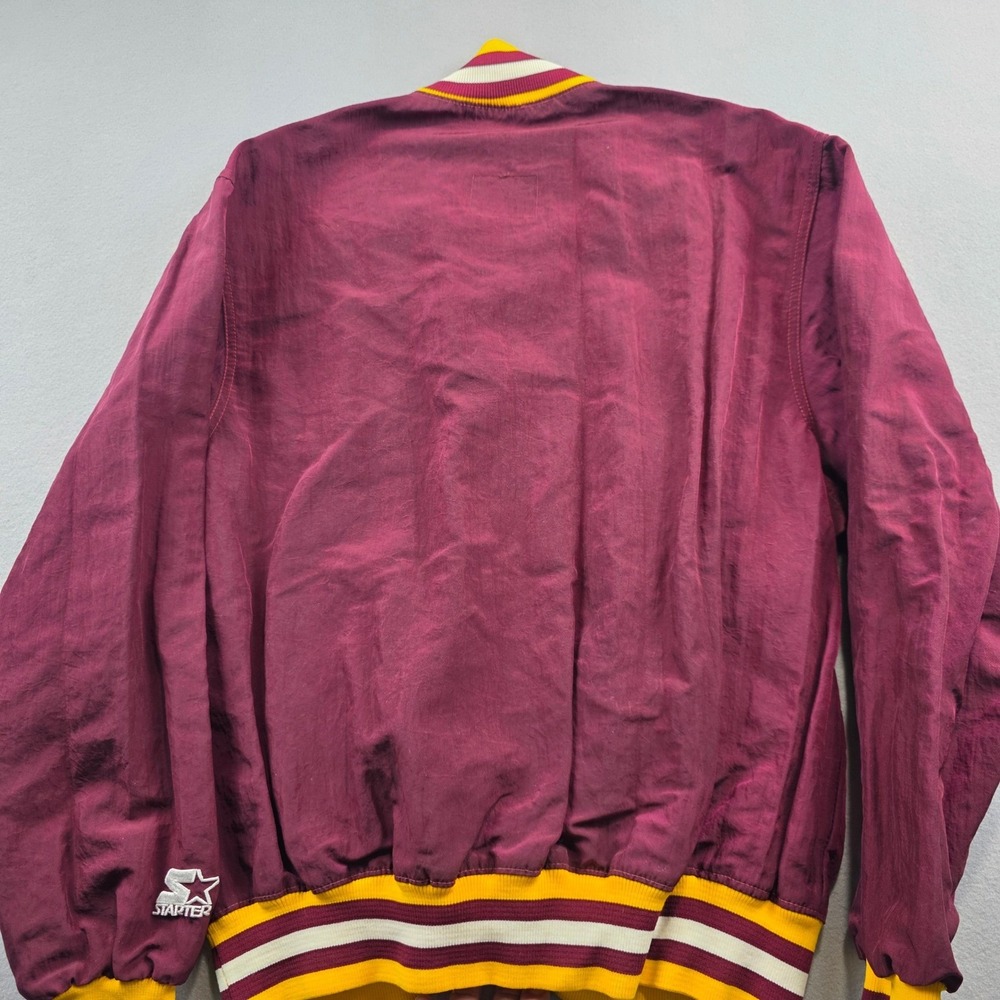 Vintage Starter Chicago Wolves AHL Hockey Jacket Maroon Fitted Wind Mens Large - Picture 6 of 9